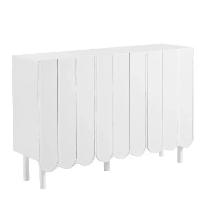 Meuble à chaussures minimaliste, Buffet avec étagères réglables, Grand meuble de rangement avec portes ondulées