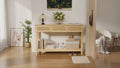 VINGLI 51 Console Table with Drawers, Rattan Entryway Table with Storage Shelf, Boho Narrow Sofa Table for Living Room, Natural Rattan