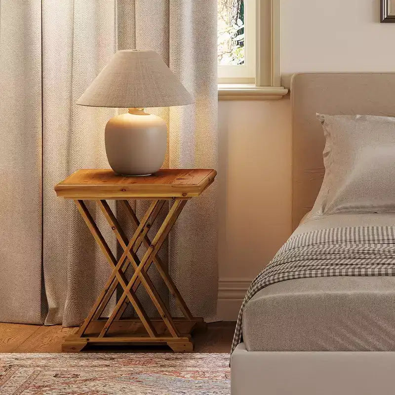 Table d'appoint en bois massif, petite table d'appoint carrée, table de chevet de style ferme à 2 niveaux pour salon, chevet, bout de canapé, chambre, petits espaces, marron