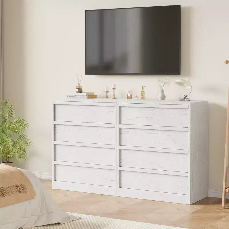Commode à 4 tiroirs pour chambre à coucher, Table de chevet à 4 tiroirs avec grand espace de rangement, Petite table de chevet pour salon, chambre d'enfant, entrée