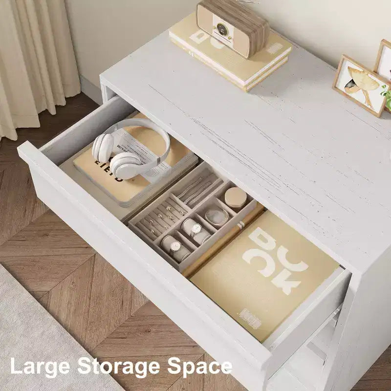 Commode à 4 tiroirs pour chambre à coucher, Table de chevet à 4 tiroirs avec grand espace de rangement, Petite table de chevet pour salon, chambre d'enfant, entrée