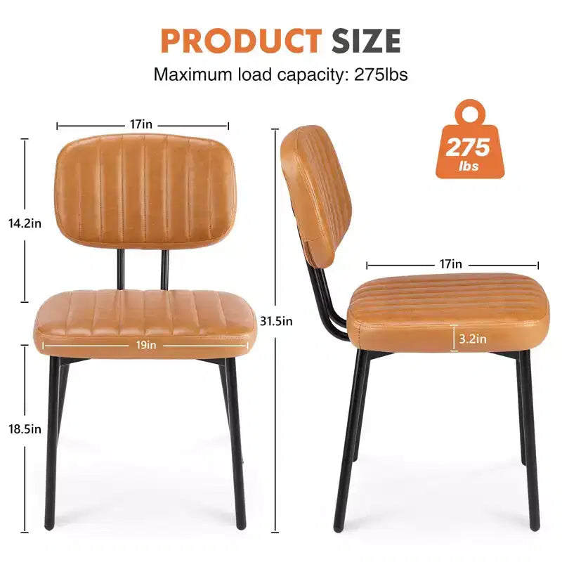 Chaises de salle à manger du milieu du siècle, chaises de salle à manger rembourrées avec surface en similicuir, chaises de cuisine pour salon