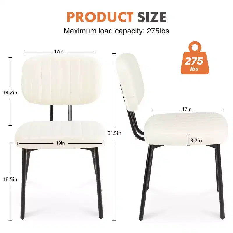 Chaises de salle à manger du milieu du siècle, chaises de salle à manger rembourrées avec surface en similicuir, chaises de cuisine pour salon