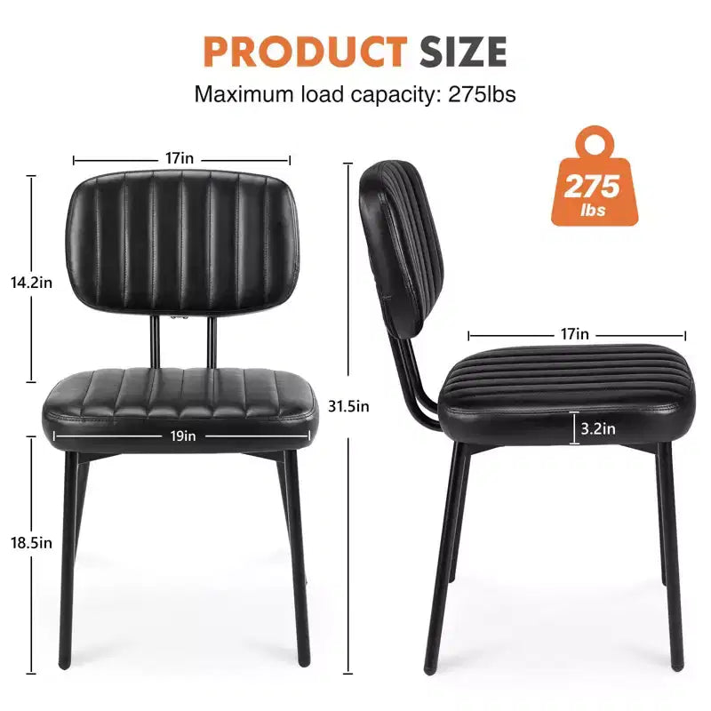 Chaises de salle à manger du milieu du siècle, chaises de salle à manger rembourrées avec surface en similicuir, chaises de cuisine pour salon