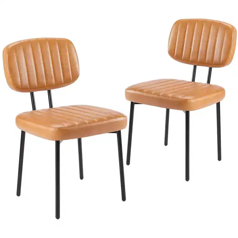 Chaises de salle à manger du milieu du siècle, chaises de salle à manger rembourrées avec surface en similicuir, chaises de cuisine pour salon