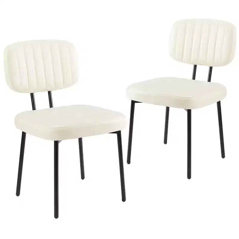 Chaises de salle à manger du milieu du siècle, chaises de salle à manger rembourrées avec surface en similicuir, chaises de cuisine pour salon