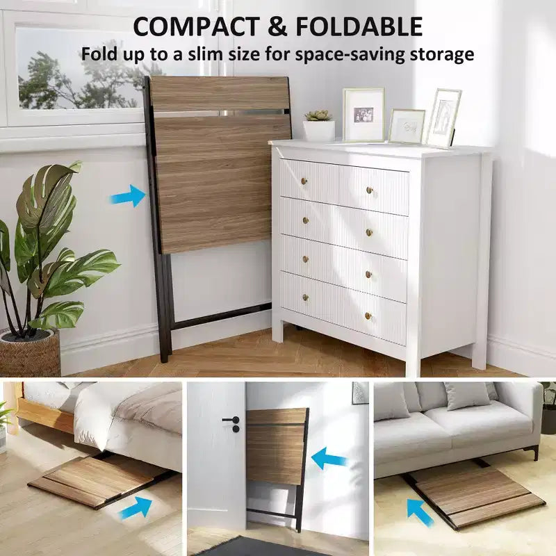 Bureau d'étude pliable,Bureau informatique pliable avec étagère pour moniteur,Cadre en acier en forme de X,Bureau d'écriture pour bureau à domicile,étude,petits espaces
