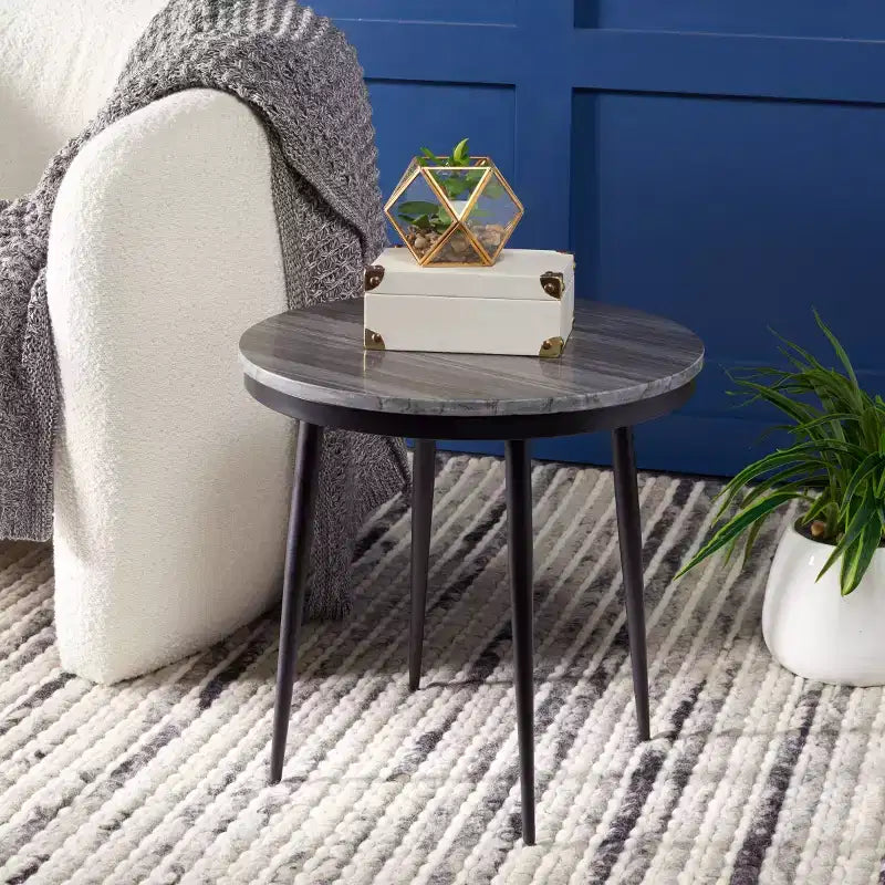 Table d'appoint en marbre - ACC3716 - Marbre gris/Noir