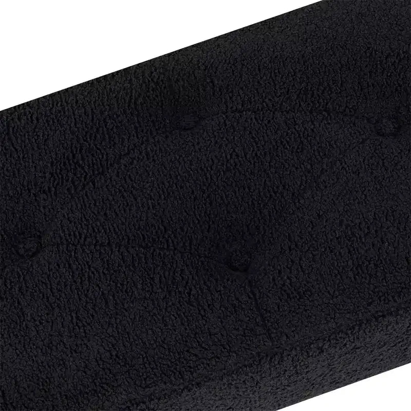 Banc capitonné en fausse peau de mouton, avec capitonnage et pieds en métal, pour chambre/entrée/couloir