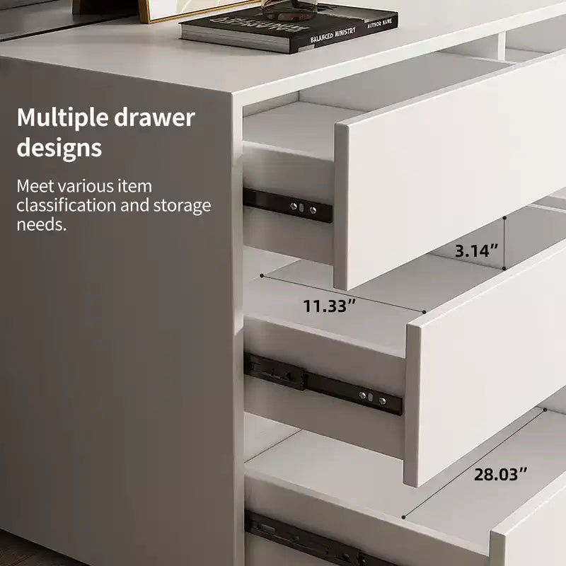 Gaoyangjiaju Commode moderne crème à 3 tiroirs de 80 cm, ouverture par pression, petite table de chevet de chambre, armoire de rangement
