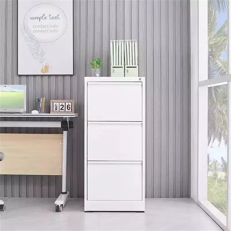 Classeur vertical à 3 tiroirs avec serrure, robuste, pour la maison ou le bureau