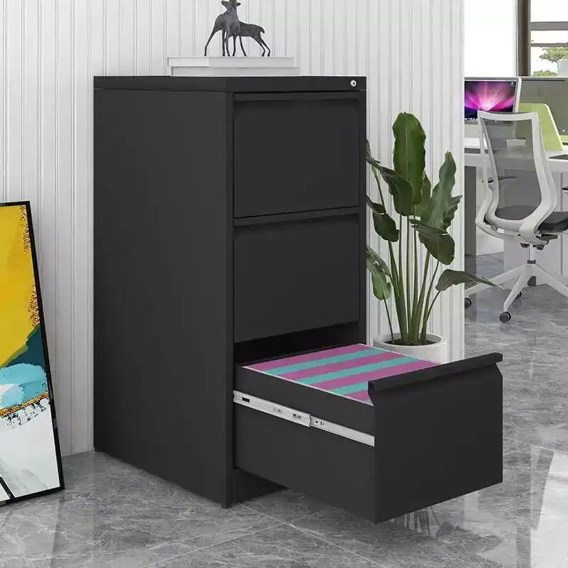 3 Drawer File Cabinet with Lock, Heavy Duty Vertical Filing Cabinet for Home Office