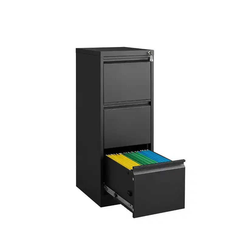 Classeur vertical à 3 tiroirs avec serrure, robuste, pour la maison ou le bureau