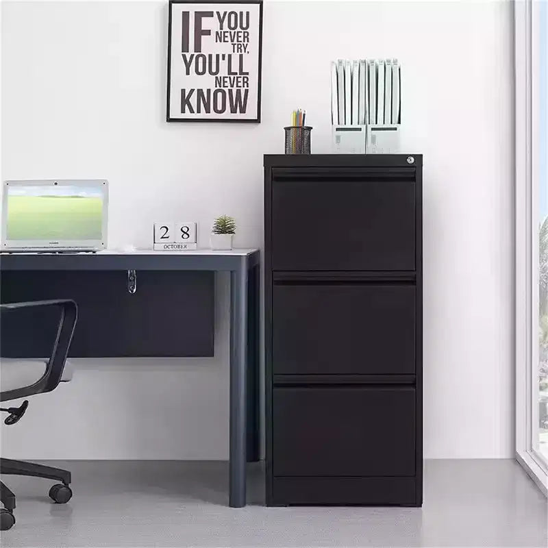 Classeur vertical à 3 tiroirs avec serrure, robuste, pour la maison ou le bureau