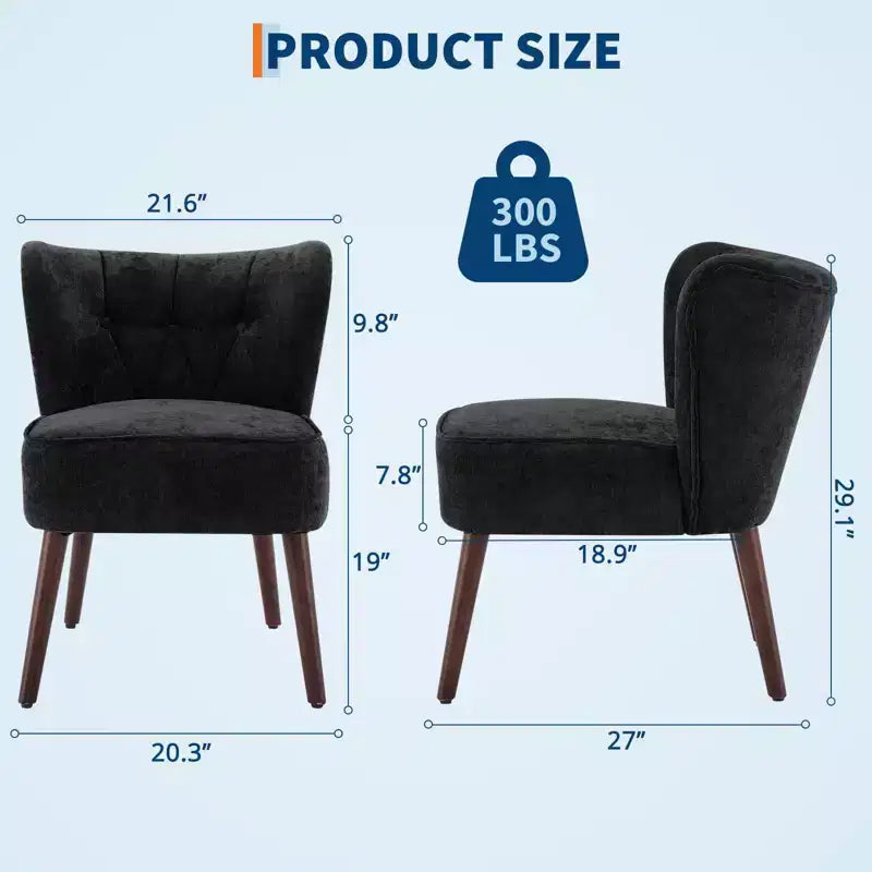 Fauteuils d'appoint pour salon, fauteuils de salon en tissu et bois de style Mid-Century, chaises d'appoint pour salon, chambre, coin lecture