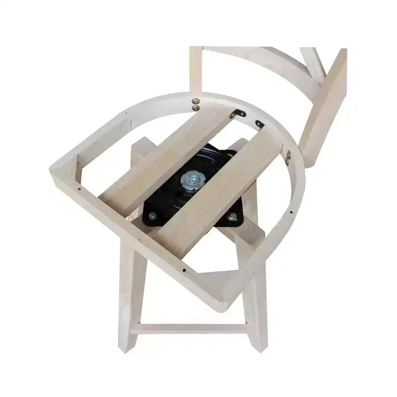 Tabouret de bar hauteur comptoir avec pivot et retour automatique Non fini - : Cadre en bois, Dossier en X, Nettoyage des taches
