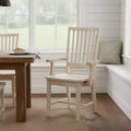 Chaise d'appoint Mission avec accoudoirs non finie - : Bois massif, dossier à lattes, mobilier de cuisine