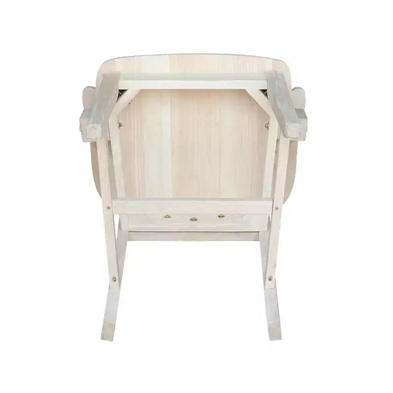 Chaise d'appoint Mission avec accoudoirs non finie - : Bois massif, dossier à lattes, mobilier de cuisine