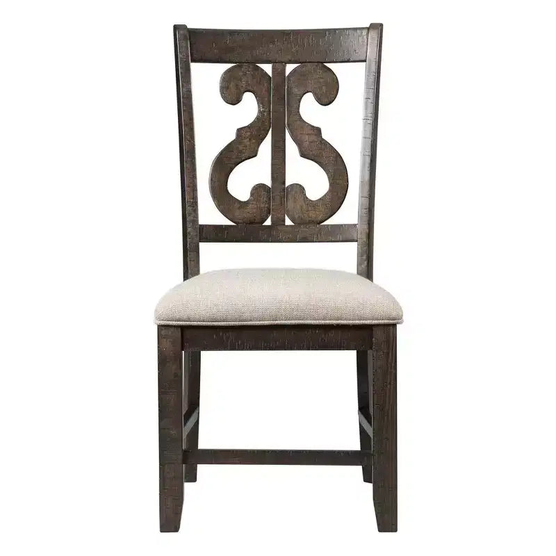 Chaise en bois à dossier tourbillonnant marron - : Milieu du siècle moderne, Assise rembourrée