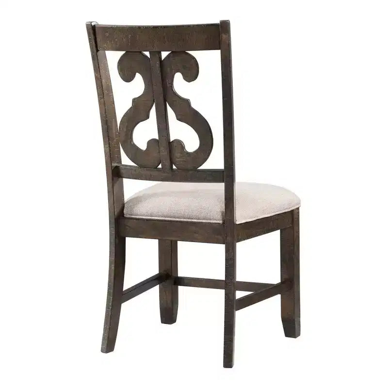 Chaise en bois à dossier tourbillonnant marron - : Milieu du siècle moderne, Assise rembourrée