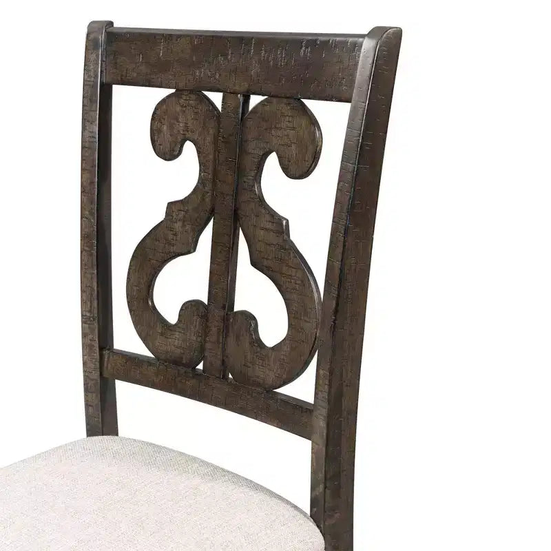 Chaise en bois à dossier tourbillonnant marron - : Milieu du siècle moderne, Assise rembourrée