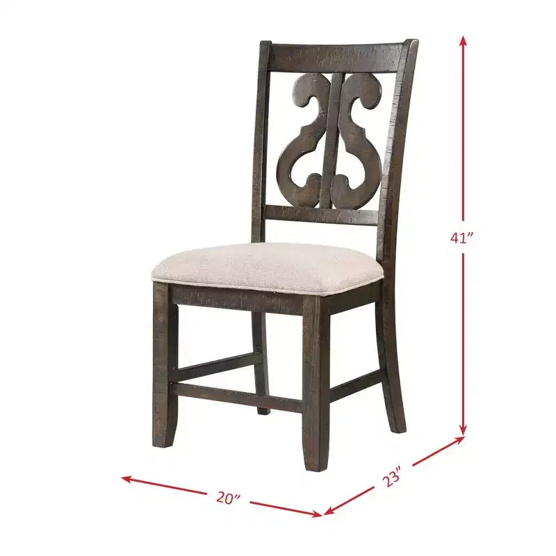 Chaise en bois à dossier tourbillonnant marron - : Milieu du siècle moderne, Assise rembourrée