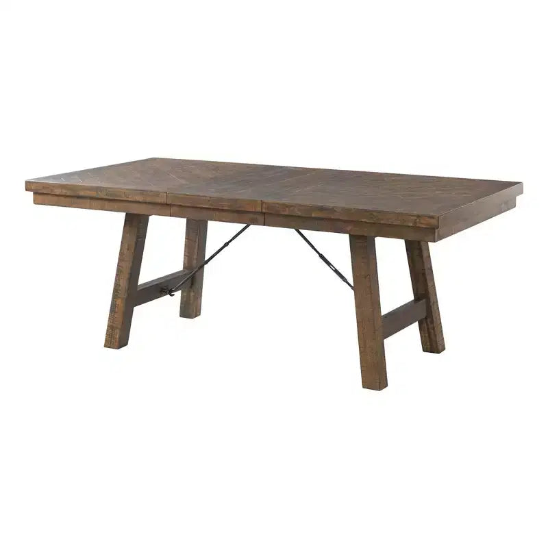 Table à manger extensible avec 6 chaises d'appoint rembourrées Noyer brun/Crème - : Fini fumé, Pieds évasés