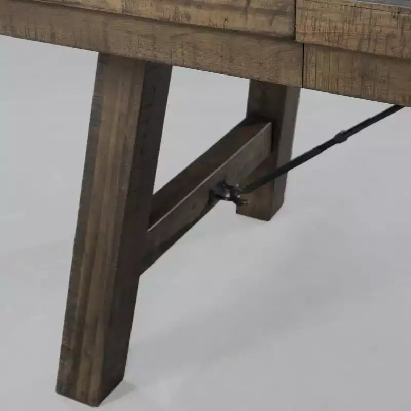Table à manger extensible avec 6 chaises d'appoint rembourrées Noyer brun/Crème - : Fini fumé, Pieds évasés