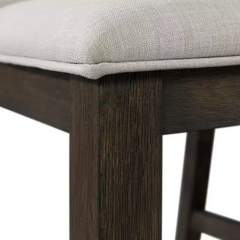 Table à manger extensible et six chaises d'appoint rembourrées Noyer grillé