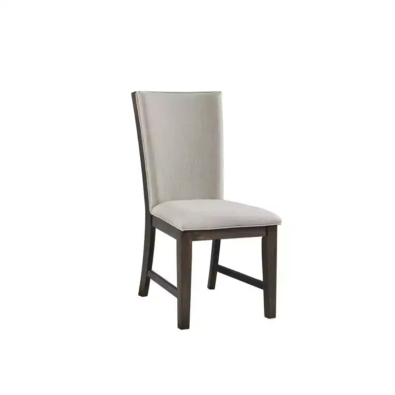 Table à manger extensible et six chaises d'appoint rembourrées Noyer grillé