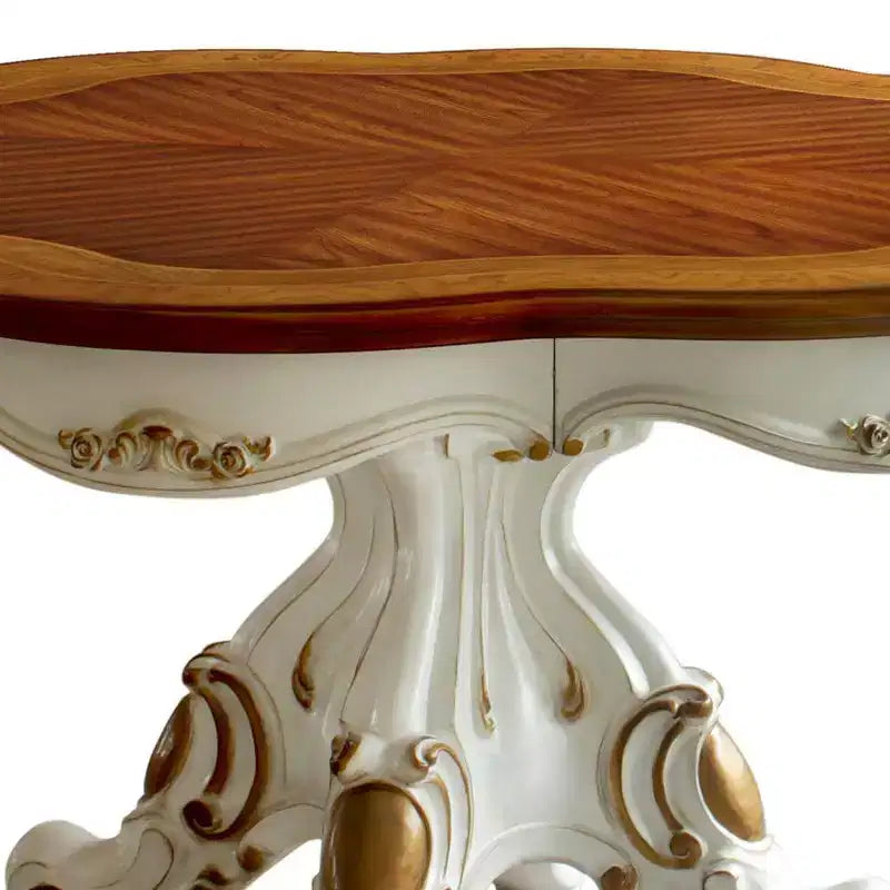 Table de salle à manger 62 po, fini chêne nacré/merisier antique