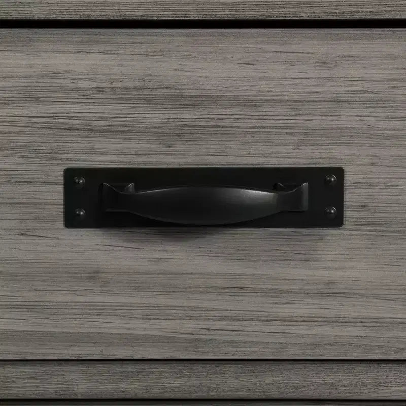 Ensemble de chambre à coucher King Panel gris - : Comprend commode, chiffonnier et table de chevet