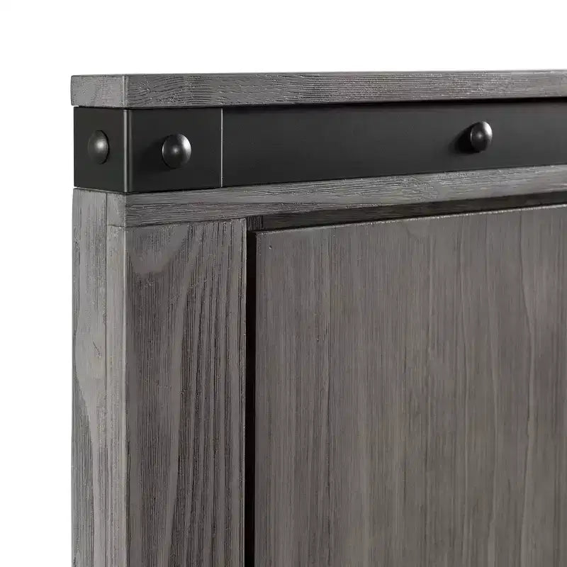 Ensemble de chambre à coucher King Panel gris - : Comprend commode, chiffonnier et table de chevet