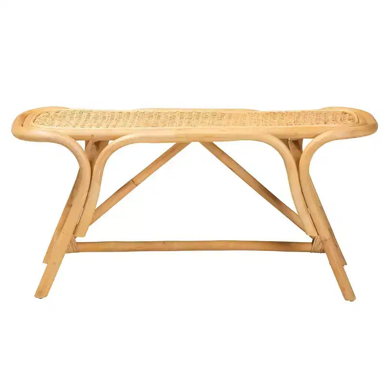 Banc d'appoint Septa Rattan Accent Naturel Marron : Meuble d'intérieur, Aucun assemblage requis, Nettoyer les taches