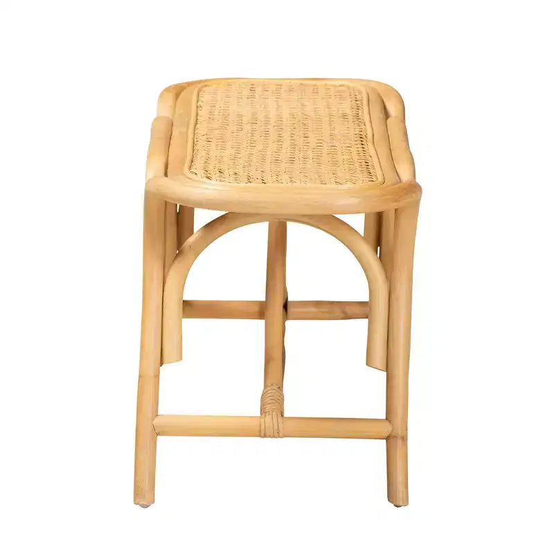 Banc d'appoint Septa Rattan Accent Naturel Marron : Meuble d'intérieur, Aucun assemblage requis, Nettoyer les taches