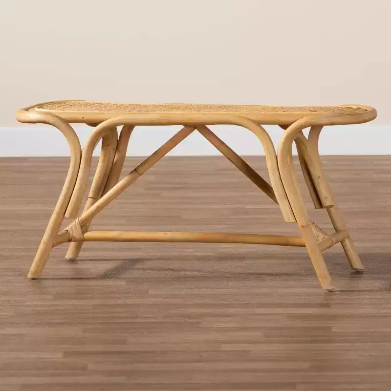 Banc d'appoint Septa Rattan Accent Naturel Marron : Meuble d'intérieur, Aucun assemblage requis, Nettoyer les taches