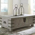 Table basse relevable blanche