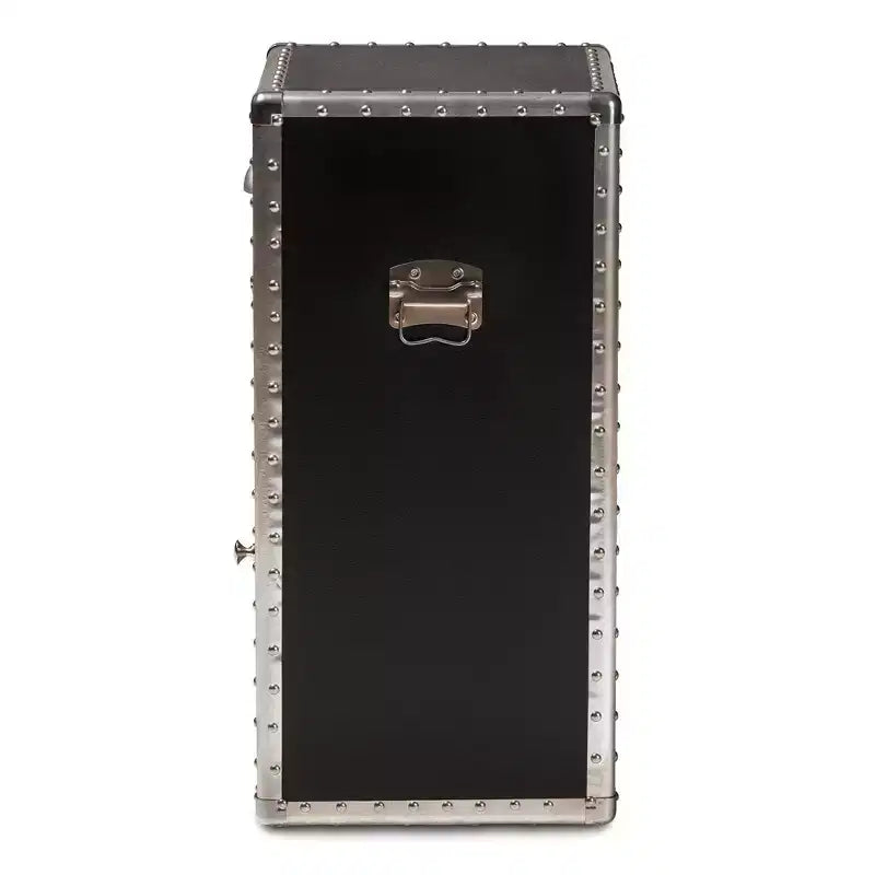 Meuble d'appoint floral en métal argenté - : Malle de rangement universelle, 71 cm de haut