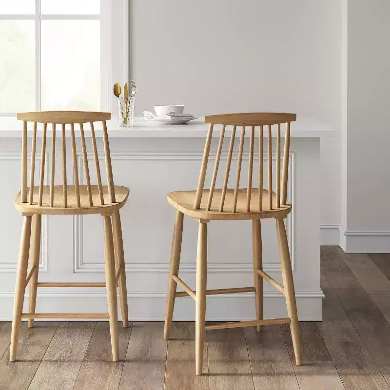 Tabouret de bar Windsor Harwich haut dossier avec repose-pieds, hauteur comptoir