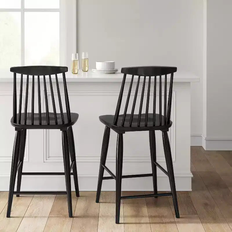 Tabouret de bar Windsor Harwich haut dossier avec repose-pieds, hauteur comptoir