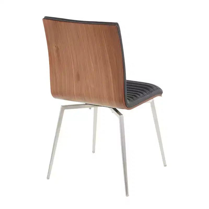 Chaises de salle à manger pivotantes modernes à dossier en noyer
