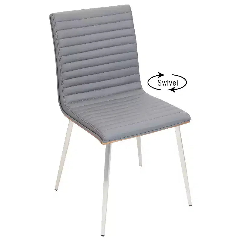 Chaises de salle à manger pivotantes modernes à dossier en noyer