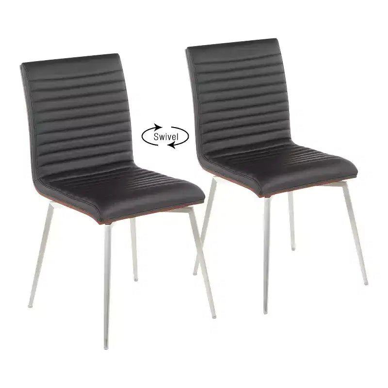 Chaises de salle à manger pivotantes modernes à dossier en noyer
