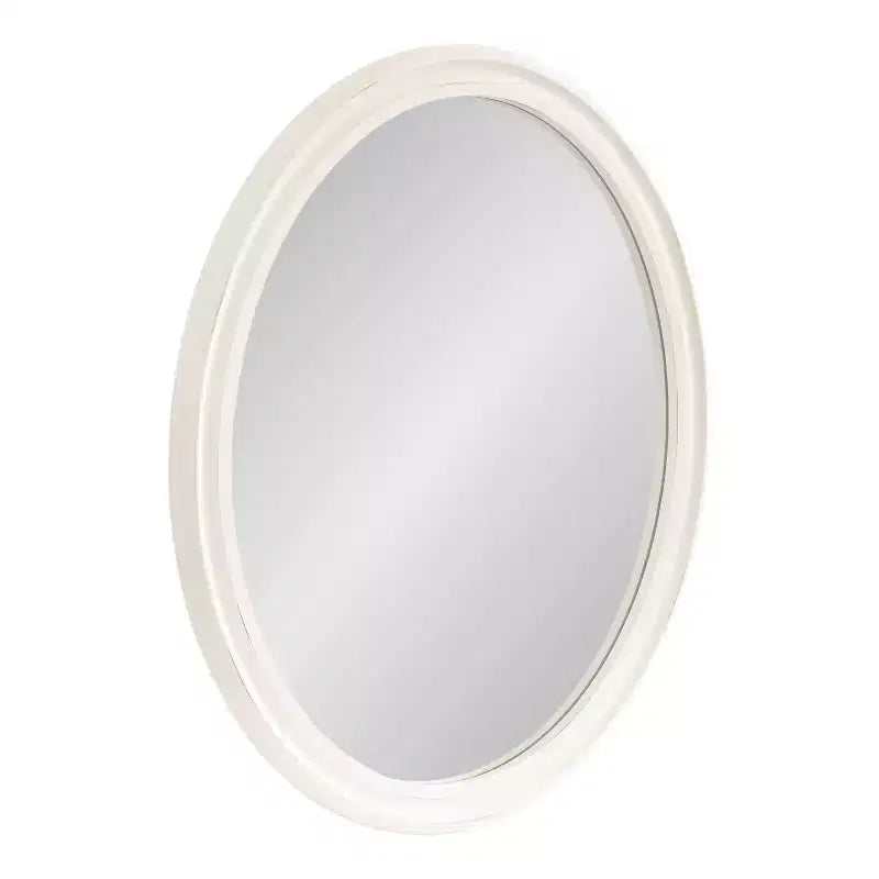 Miroir mural ovale encadré Mansell, 24x30, blanc
