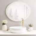 Miroir mural ovale encadré, 24x30, blanc