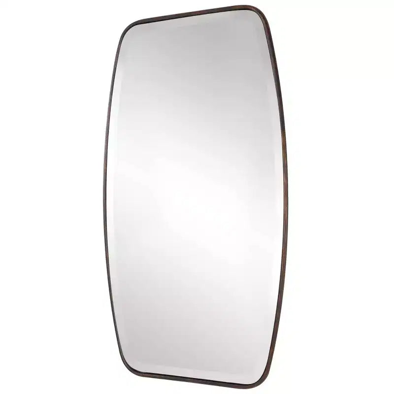 Miroir mural rectangulaire moderne biseauté avec cadre bronze foncé 21 1/4" de large pour salle de bain, chambre, salon