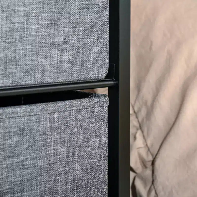 Commode en tissu à 5 tiroirs, tour de rangement à 4 niveaux avec cadre en acier pour couloir, chambre et placard